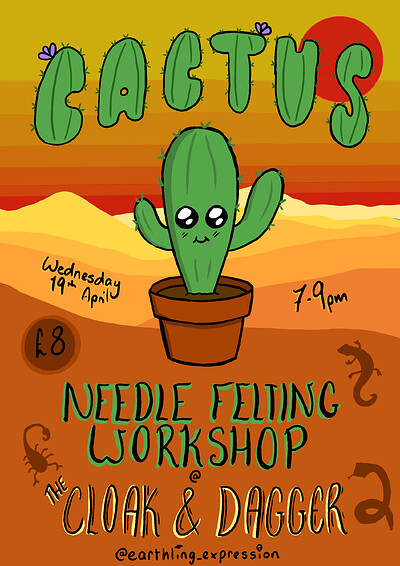 Cactus Felting Workshop at The Cloak and Dagger