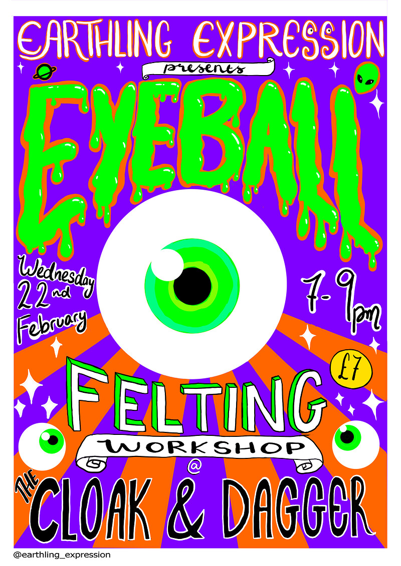Eyeball Felting Workshop at The Cloak and Dagger