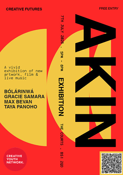 AKIN - Creative Futures Exhibition at The Courts, Bridewell St, Bristol, BS1 2QD