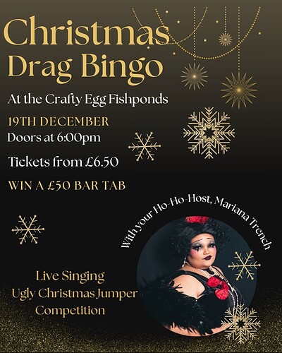 Christmas Drag Bingo at The Crafty Egg (Fishponds)