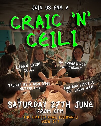 Craic 'N' Ceili - Crafty Egg Fishponds at The Crafty Egg (Fishponds)