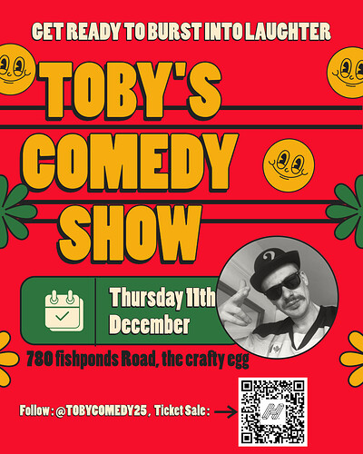 Toby's comedy show at The Crafty Egg (Fishponds)