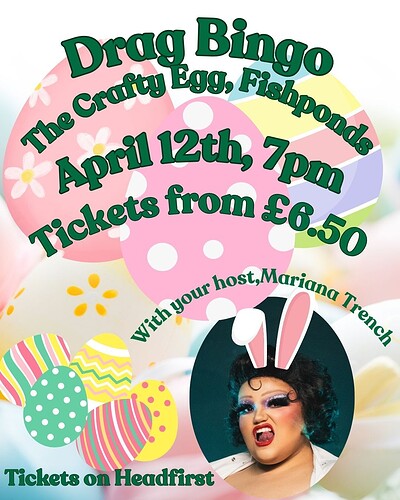 Drag Bingo at The Crafty Egg Fishponds