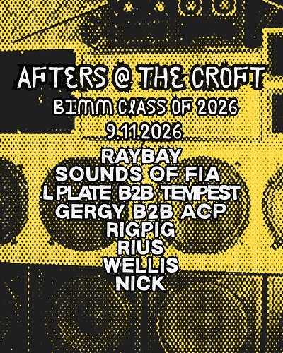 Afters BIMM Class 2026 at The Croft