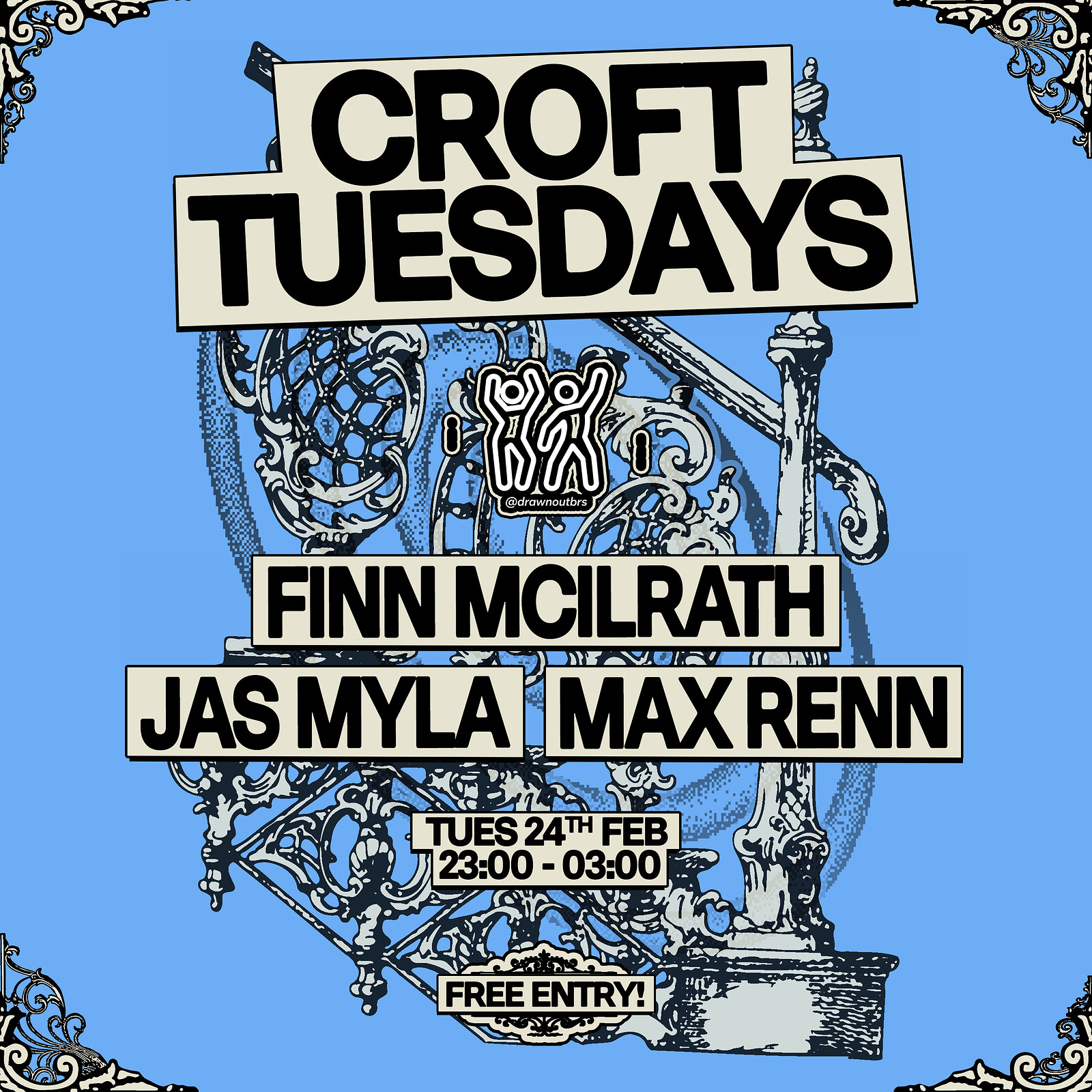 Croft Tuesdays: Drawn Out w/ Finn McIlrath, Jas Myla + Max Renn at The Croft