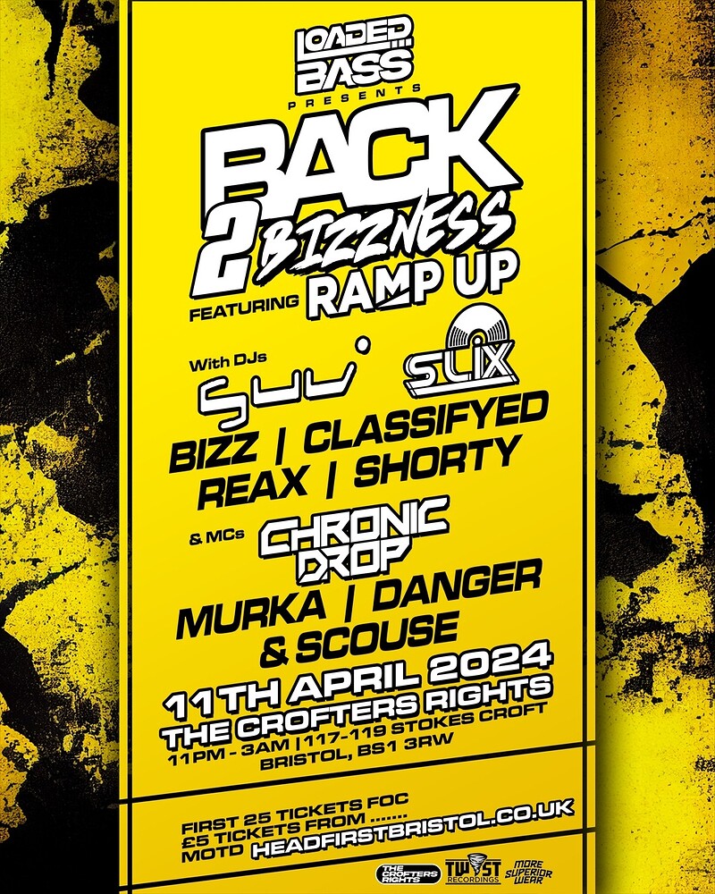 Loaded Bass Presents Back 2 Bizzness at Crofters Rights
