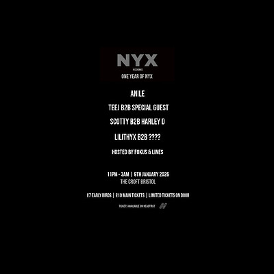 One Year Of NYX Recordings at The Croft