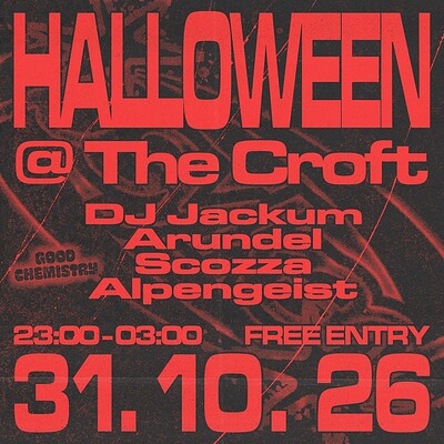 Psyked Halloween: DJ Jackum, Arundel, Scozza + Alpengeist at The Croft