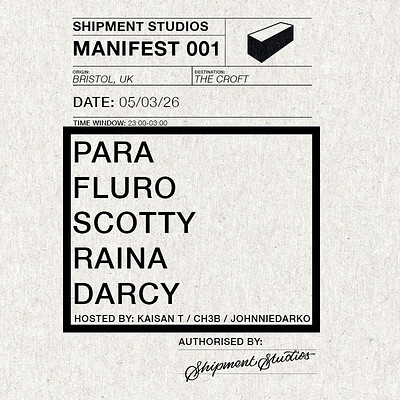 Shipment Studios: Manifest 001 at The Croft