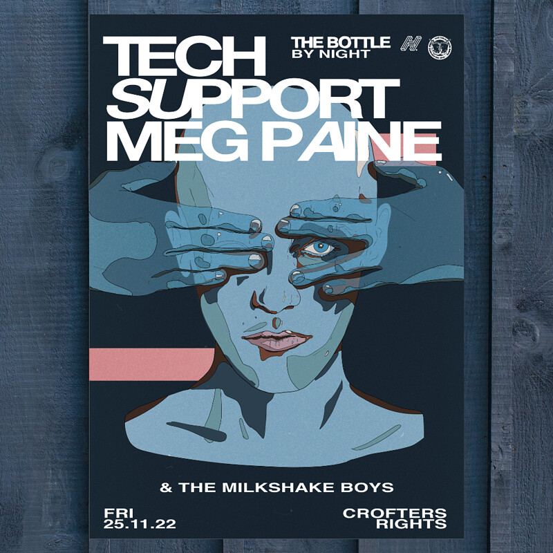 The Bottle by night w/ Tech Support & Meg Paine at Crofters Rights