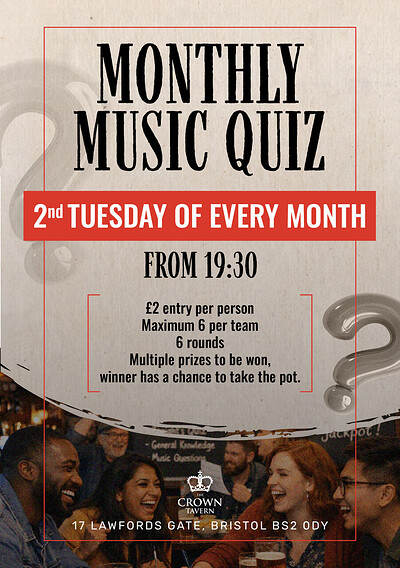 MUSIC QUIZ at The Crown Tavern