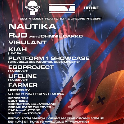 EGO PROJECT, PLATFORM 1 & LIFELINE PRESENTS at The Crown