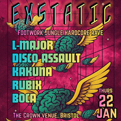 EXSTATIC: L-MAJOR, Di$CO A$$AULT, KAKUNA, RUBIX & BOCA at The Crown