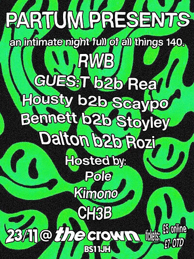Partum Presents 001 at The Crown