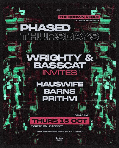 Phased Thursdays: Wrighty & Basscat Invites at The Crown