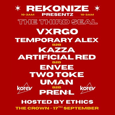 Rekonize Presents: VXRGO + Support at The Crown