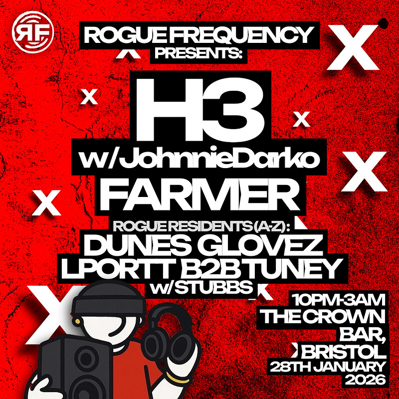 Rogue Frequency presents: H3 w/ Johnnie Darko at The Crown