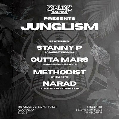 Samurai Sounds: Stanny P, Outta Mars, Methodist + Narad at The Crown