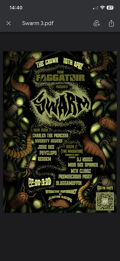 The Faggatoir: Swarm at The Crown