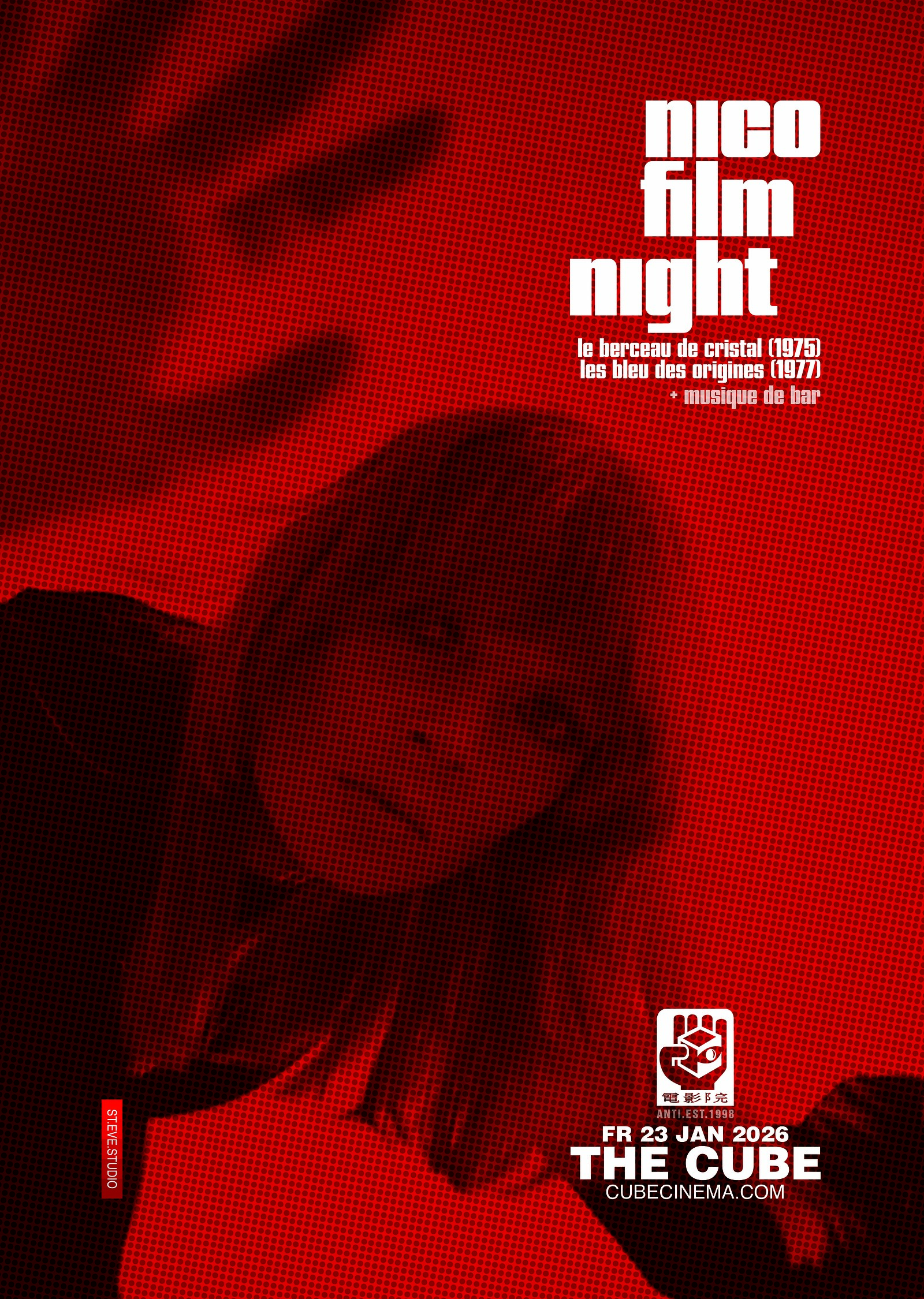 Nico Film Night + music in bar at The Cube