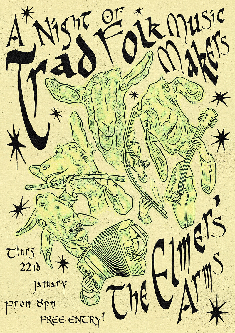 A Night Of Trad Folk Music Makers at The Elmer's Arms