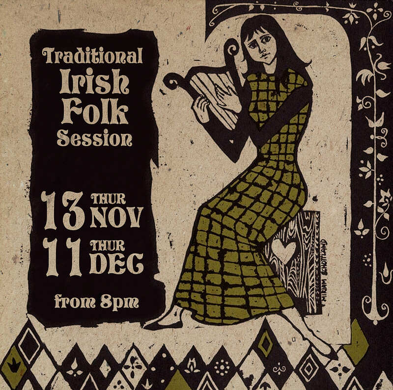 Traditional Irish Folk music session at The Elmer's Arms