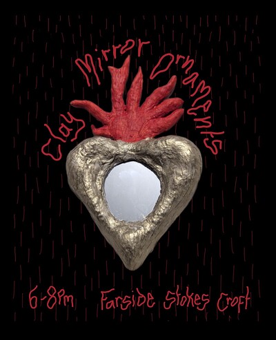 Clay Mirror Charms Workshop at The Farside stokes croft