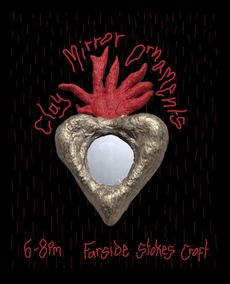 Clay Mirror Charms Workshop at The Farside stokes croft