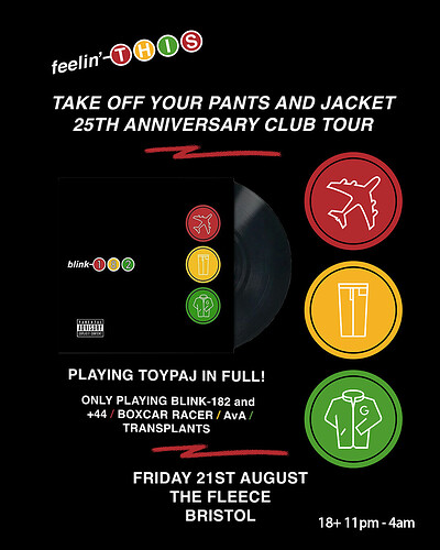 Blink-182 TOYPAJ 25th Anniversary Club Tour at The Fleece