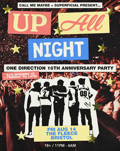 Up All Night: One Direction 16th Anniversary Party at The Fleece