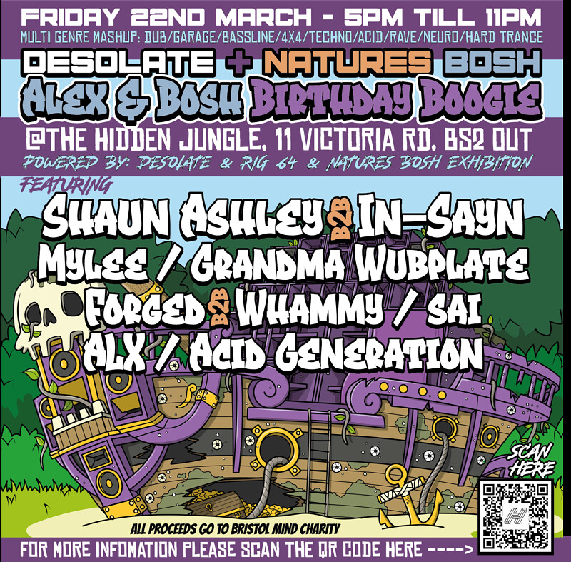Alex & Bosh Bday Boogie at The fox / Hidden Jungle - 11 Victoria Road BS2 0UT