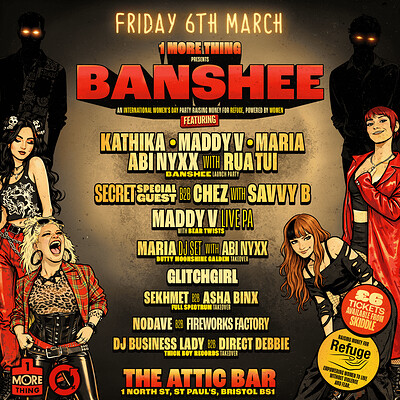 1 More Thing Presents: Banshee at The Full Moon & Attic Bar