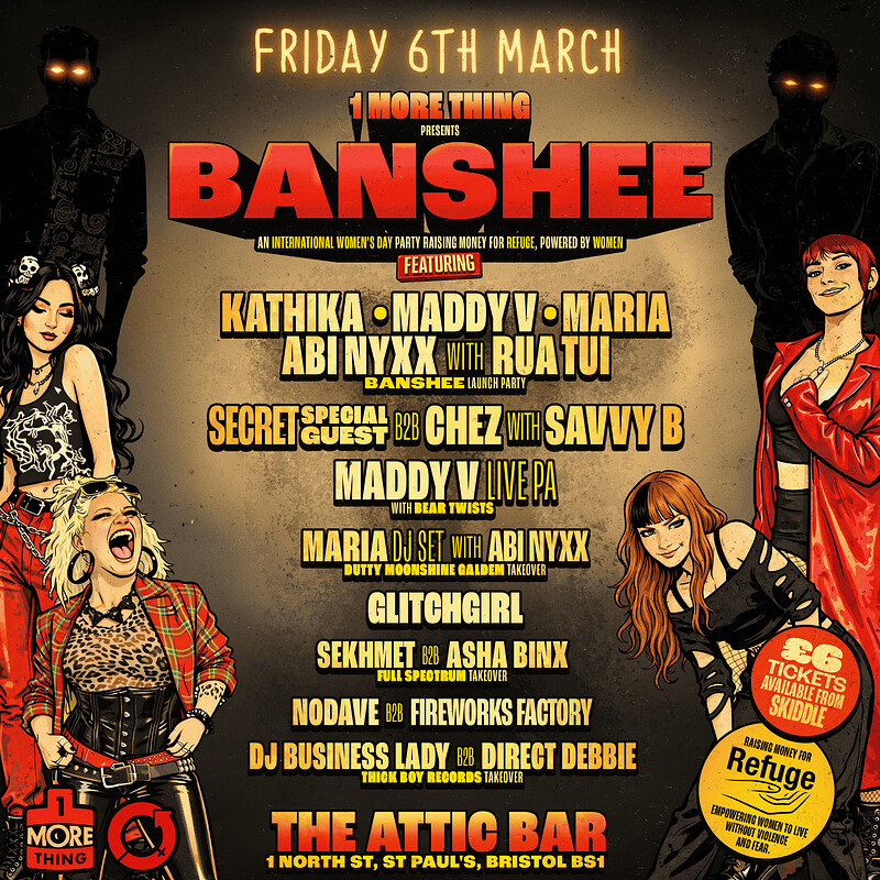 1 More Thing Presents: Banshee at The Full Moon & Attic Bar