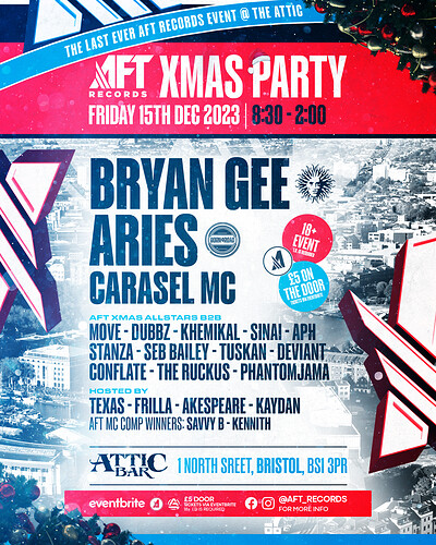 AFT Records presents Bryan Gee, Aries, MC Carasel at The Full Moon & Attic Bar