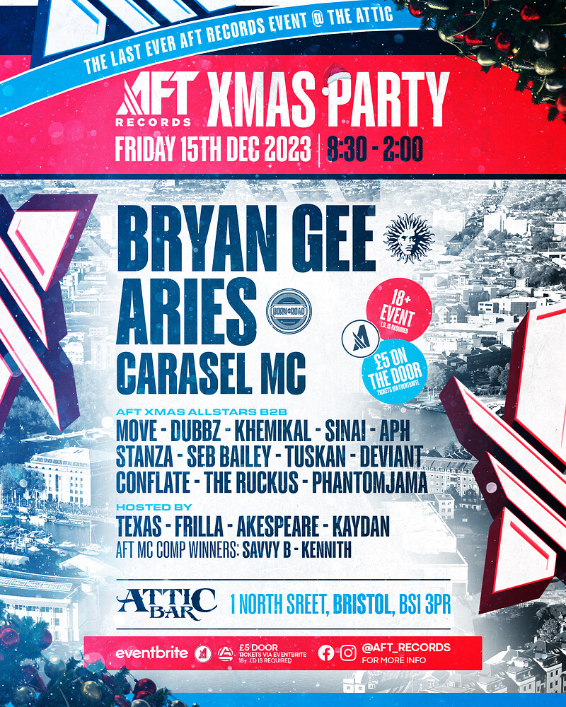 AFT Records presents Bryan Gee, Aries, MC Carasel at The Full Moon & Attic Bar