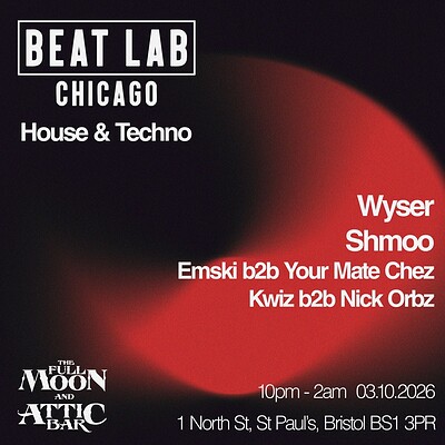 Beat Lab Chicago Presents: Shmoo & Wyser at The Full Moon & Attic Bar