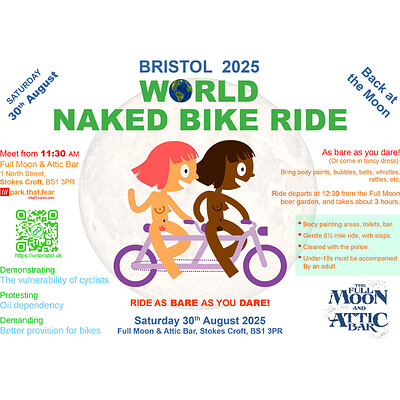 Bristol World Naked Bike Ride at The Full Moon & Attic Bar