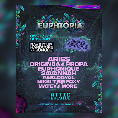 EUPHTOPIA: Aries, Origin8a & Propa + MORE at The Full Moon & Attic Bar