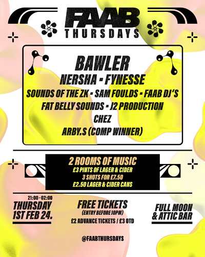 FAAB Presents: ATTIC Thursdays at The Full Moon & Attic Bar