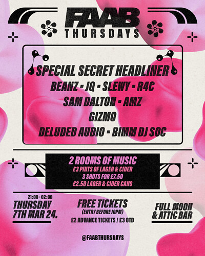 FAAB Presents: ATTIC Thursdays at The Full Moon & Attic Bar