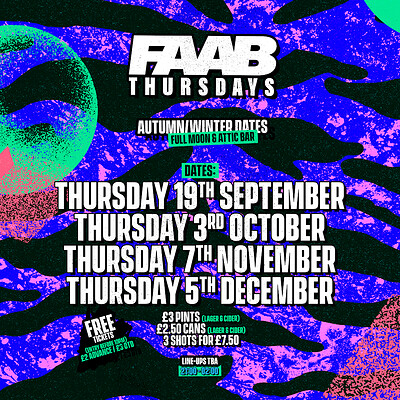 FAAB Presents: Attic Thursdays at The Full Moon & Attic Bar