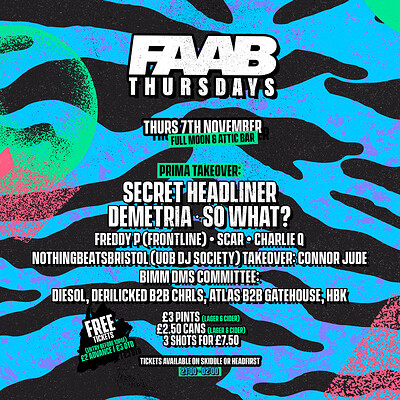 FAAB Presents: ATTIC Thursdays at The Full Moon & Attic Bar