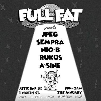 Full Fat takeover ft. JPEG, Sempra + more at The Full Moon & Attic Bar