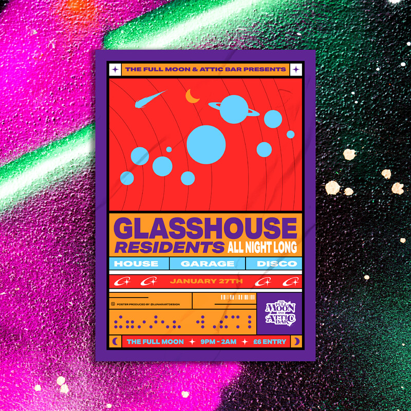 GLASSHOUSE - DOWN THE PUB at The Full Moon & Attic Bar
