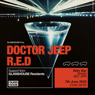 GLASSHOUSE PRES. DR JEEP & R.E.D at The Full Moon & Attic Bar