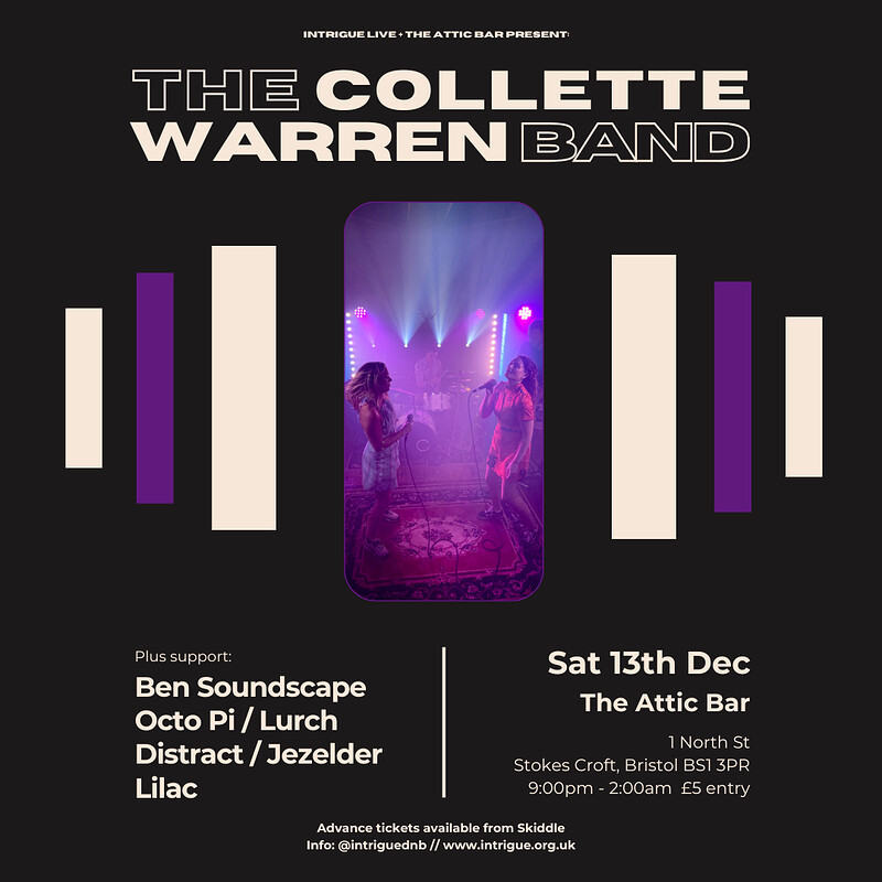 Intrigue & The Attic Bar presents: THE COLLETTE WARREN BAND at The Full Moon & Attic Bar
