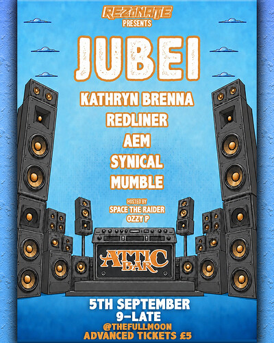 Rezonate presents: Jubei + more at The Full Moon & Attic Bar