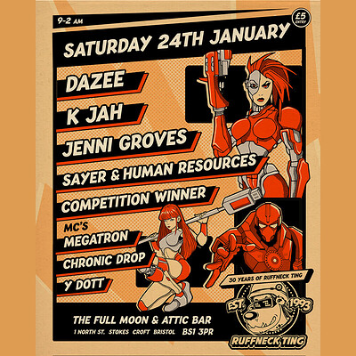 Ruffneck Ting Takeover w/ Dazee, K Jah, Jenni Groves & More at The Full Moon & Attic Bar