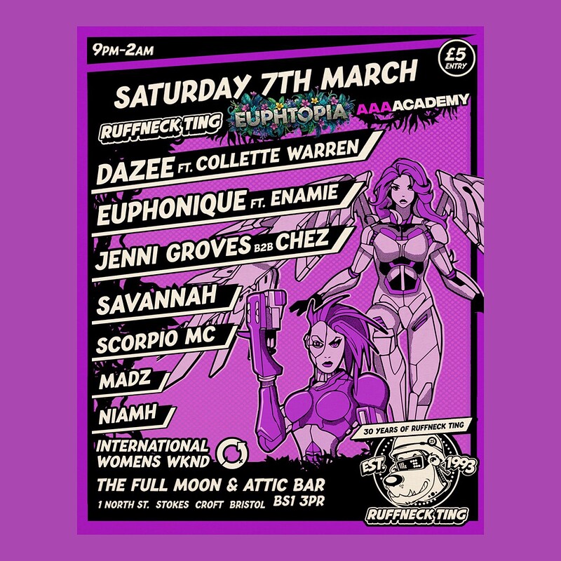 Ruffneck Ting x Euphtopia: Women in Bass at The Full Moon & Attic Bar