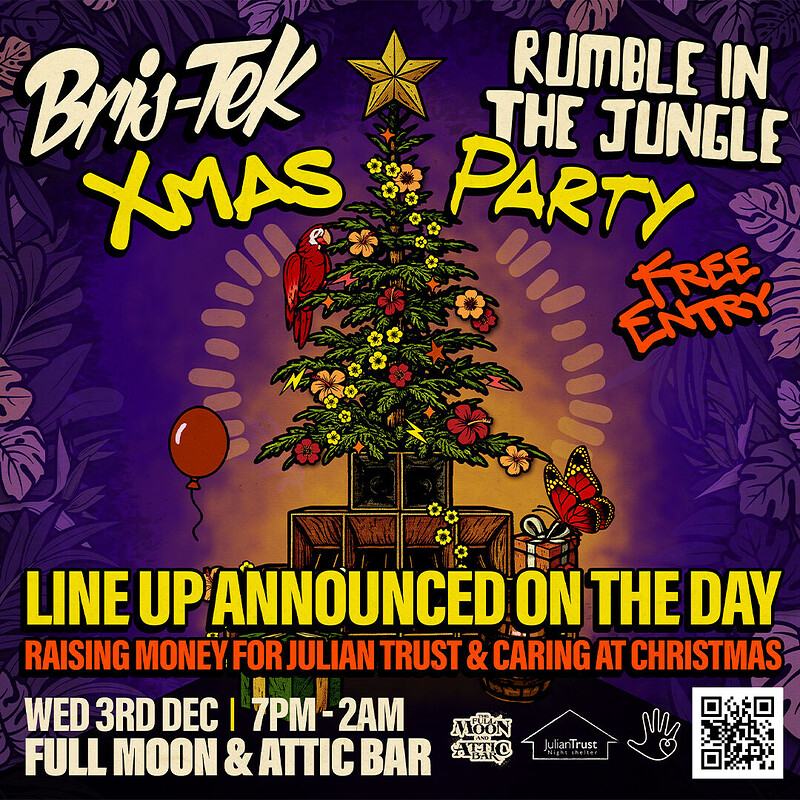 Rumble In The Jungle x Bris-Tek Xmas party at The Full Moon & Attic Bar